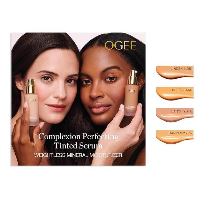 Ogee Complexion Perfecting Liquid Foundation - Lightweight Tinted Moisturizer For Face (Banyan 2.75W - Light Medium, Warm-Peach Undertones) - with Vitamin C & Jojoba Oil - Certified Organic-Velvo Beauty