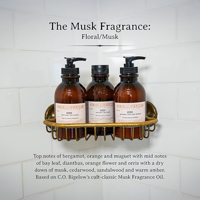 C.O. Bigelow Musk Body Lotion, Iconic Collection Moisturizing Body Lotion with Shea Butter, Borage Oil & Grapeseed Oil, 10.5 Fl Oz-Velvo Beauty