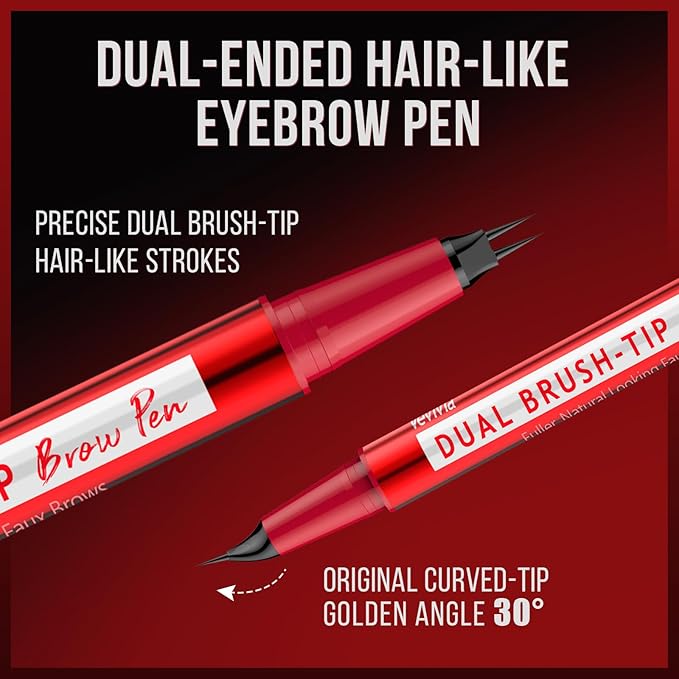 Vevivia Eyebrow Pencils for Women - Eyebrow Pen with Dual-Brush-Tip & Curved Tip for Natural Fuller-Looking Brows, Precise Hair-Like Strokes for All Brow Types, Last All-Day Brow Makeup, Light Brown-Velvo Beauty