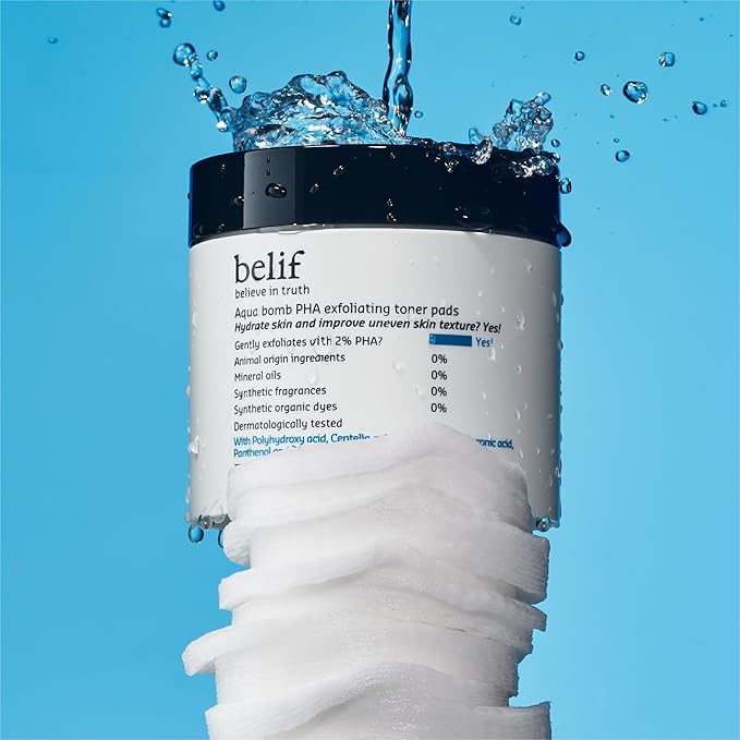 belif PHA 2% Toner Pads – Gentle Exfoliating Facial Polish for Pore Care, Hydrating & Soothing with Panthenol & Cica, Double-Sided Texture, Ideal for Sensitive Skin, Korean Skincare (70 Pads)-Velvo Beauty