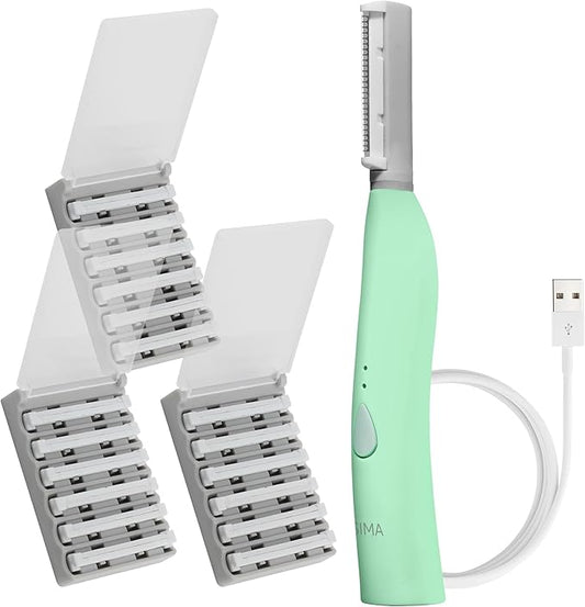 SPA SCIENCES - SIMA Patented Dermaplane Razor for Women Face – Painless 2-in-1 Facial Exfoliation & Peach Fuzz Hair Removal – Anti-Aging – 3 Speeds – Rechargeable – 19 Weeks Treatment-Velvo Beauty