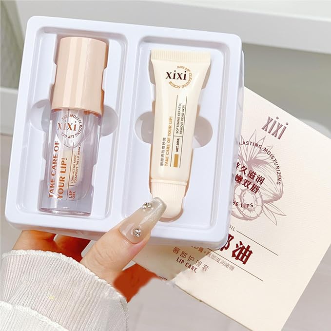 Lip Care Lip Scrub And Moisturizing Gel Set Sleeping Exfoliating Natural plant Oil Korean Therapy For Fuller Plumper-Velvo Beauty