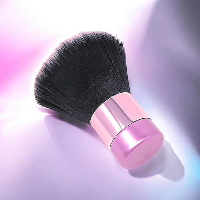 Luxurious and Large Soft Fluffy Powder Brush, Use as a Spray Tan Finishing Tool, Multipurpose Face and Body Barber and Beauty Tool, Large Kabuki Brush by BevyGold (Pink)-Velvo Beauty