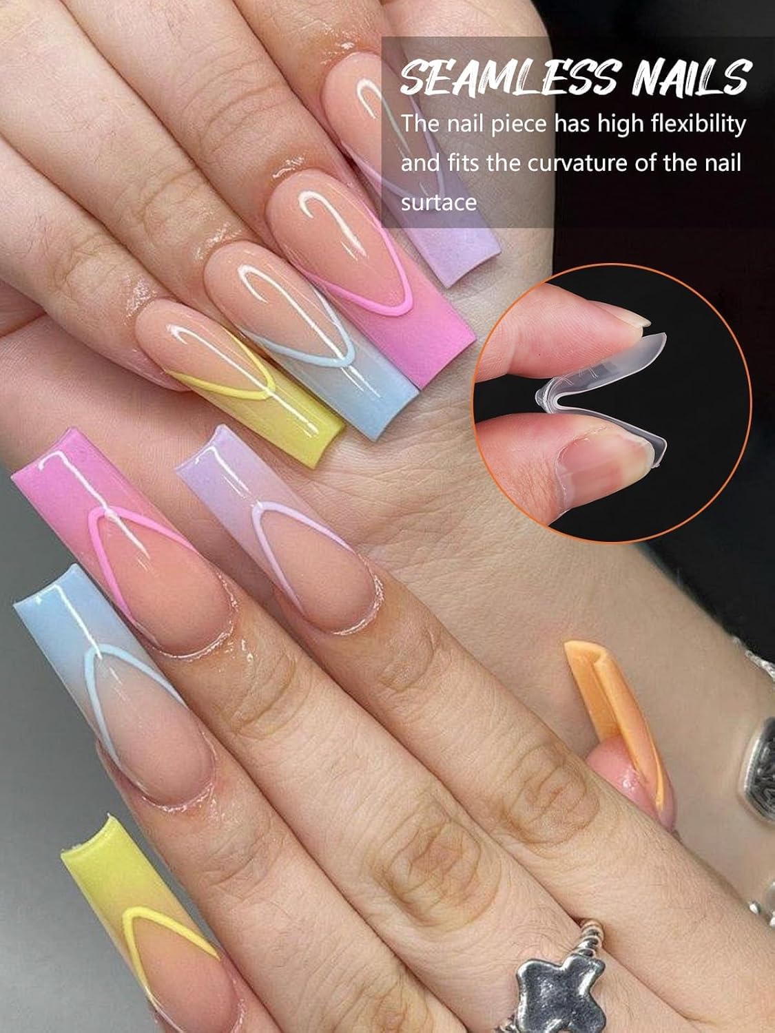 EBANKU 120PCS Dual Nail Forms Matte Poly Gel Nail Molds Square Full Cover Coffin Nail Tips Extension Forms 12 Sizes for Toenail Manicure Nail Art Design Salon&DIY-Velvo Beauty