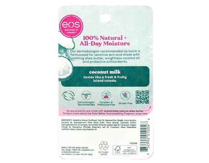 eos Coconut Milk Lip Balm 0.25 Oz. (Pack of 10)-Velvo Beauty