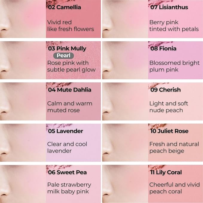 BBIA Last Blush NEW 15 Colors - Cheek Blush Shaping Shading Contour & Highlight Long-Lasting Matte Finish Natural Shades Buildable & Blendable Daily Korean Face Makeup (01 FORGET ME NOT, Pack of 1)