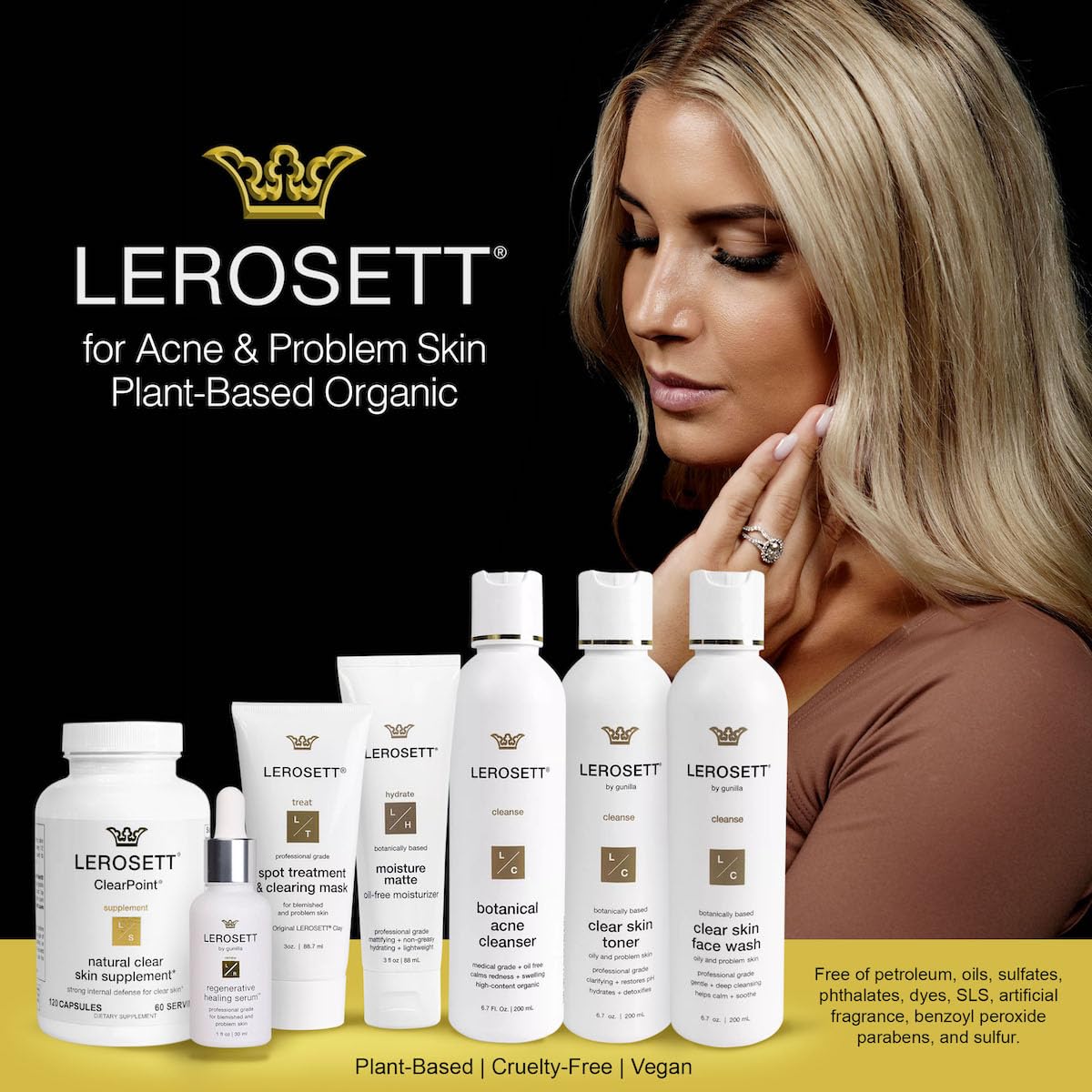 LEROSETT Serum for Acne Scarring Healing, Pimples, Redness, Breakouts, Blemishes, Hydrate & Soothes Irritated Skin, Natural Serum. Spa-Grade, Plant Based, Concentrated - 4 oz-Velvo Beauty