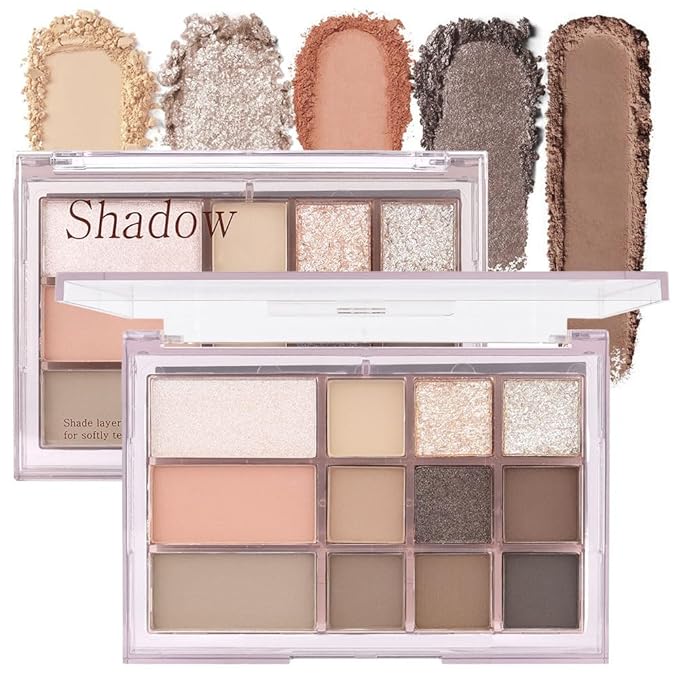 12 Girds Colorful Matte Shimmer Eyeshadow Palette for Eye Makeup,High Pigmented Eye Shadow Primers Powder Palet de sombras de ojos 12-A-Velvo Beauty