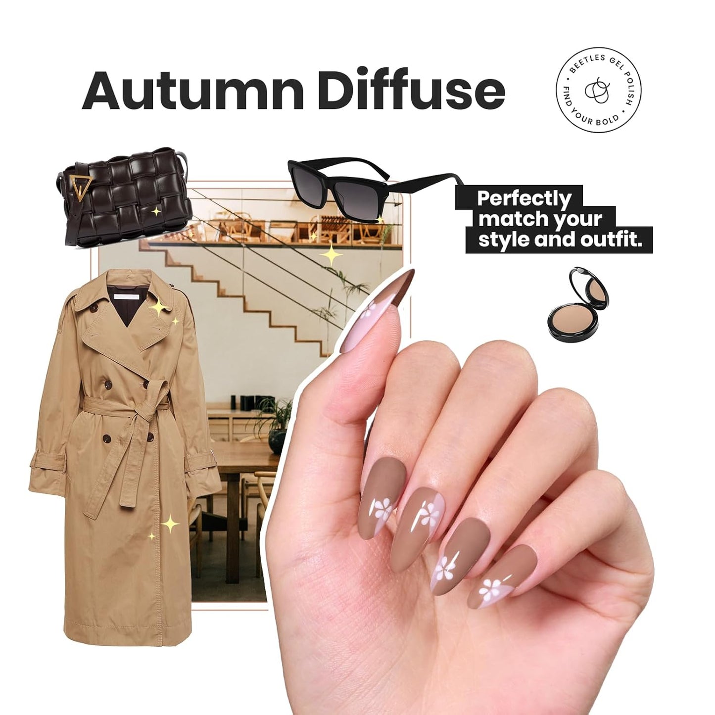 Beetles Fall Nail Polish Set Coconut Mousse 6 Colors, Nude Nail Polish Quick Dry Long Lasting Neutral Brown Red Pink Lacquer Glossy for Women Salon DIY Nail Art-Velvo Beauty