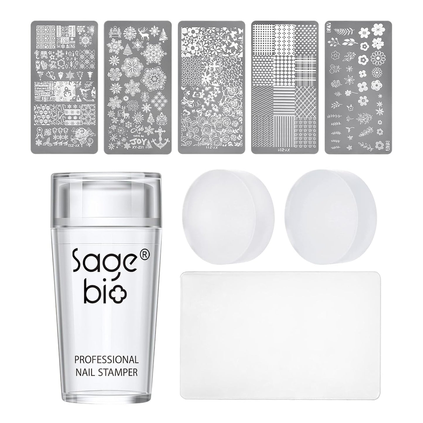 Nail Art Stamper Clear Silicone Nails Stamping Jelly with Scraper Transparent Visible Body DIY Manicure Nail Art Tool A-Velvo Beauty