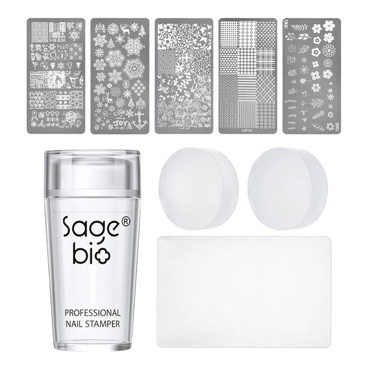 Nail Art Stamper Clear Silicone Nails Stamping Jelly with Scraper Transparent Visible Body DIY Manicure Nail Art Tool A-Velvo Beauty