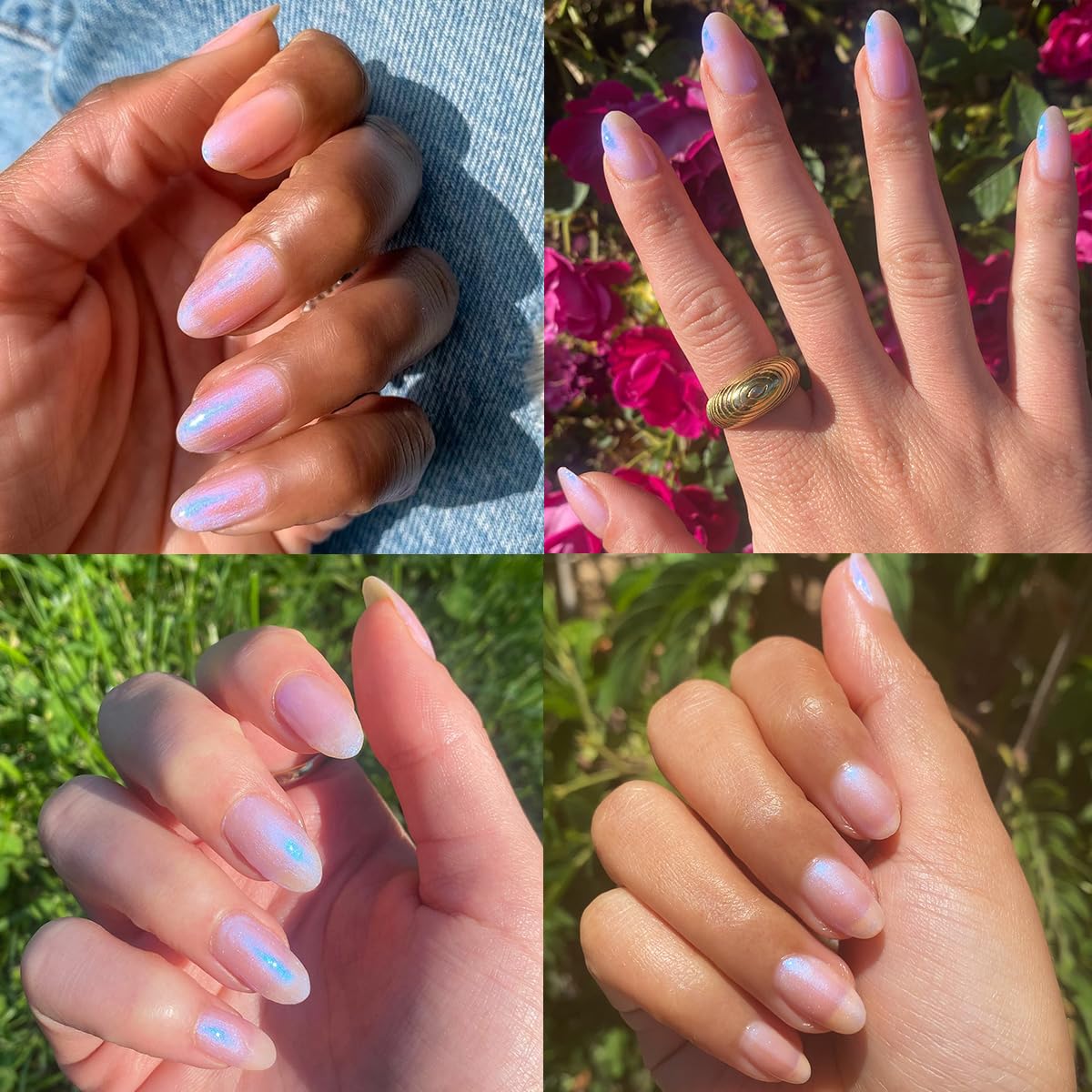 Olive & June Long Lasting Nail Polish | Plump, Gel-Like Finish No Lamp Needed | Lasts up to 10 days | Salon-Quality at Home | 15-Free, Vegan Cruelty-Free Chip-Resistant | Pink Goldfish Pink Iridescent-Velvo Beauty