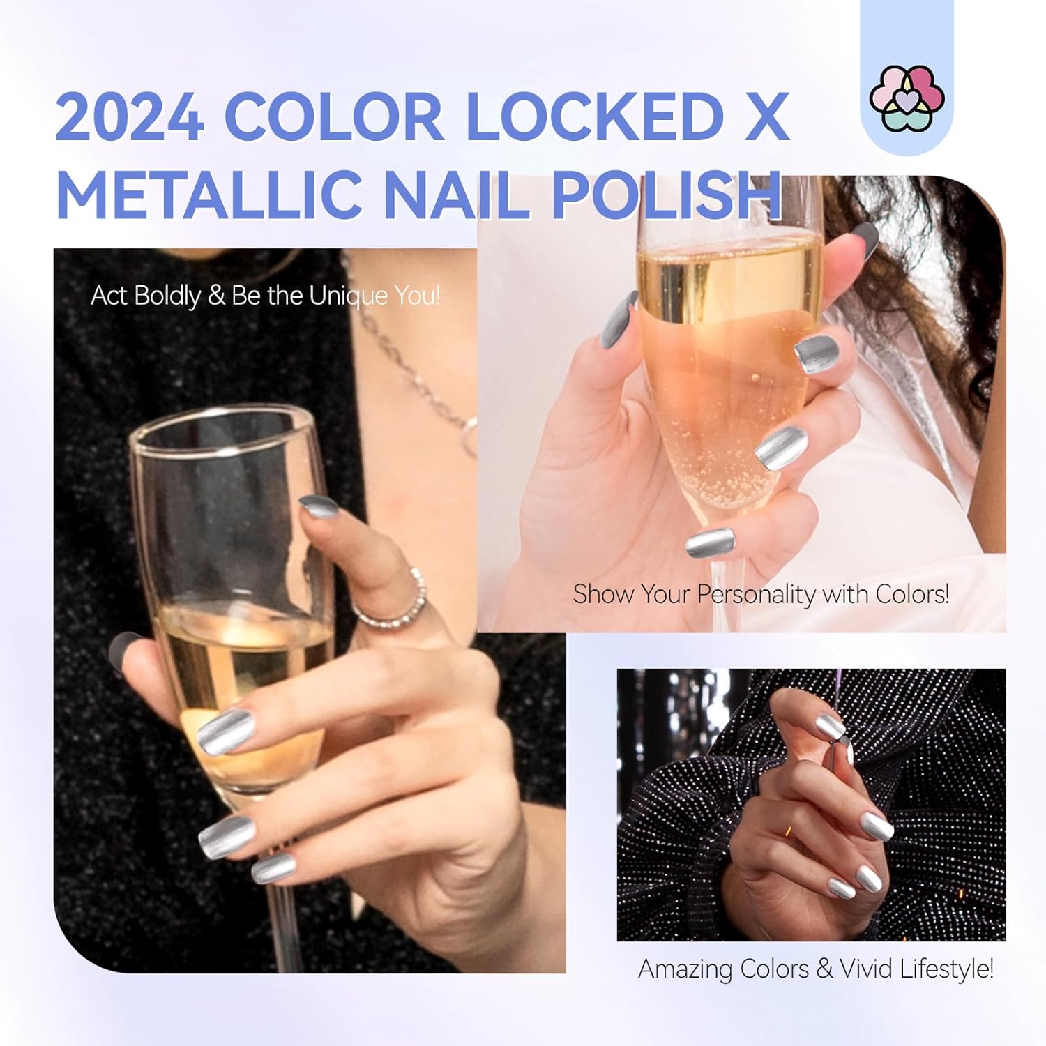 SAVILAND Silver Metallic Nail Polish: Chrome Nail Polish Air Quick Dry,10 ml Regular Fingernail Polish for Nail Art,Holographic Nail Art Polish for Finger Toe Manicure Nail Design Girls Home Salon-Velvo Beauty