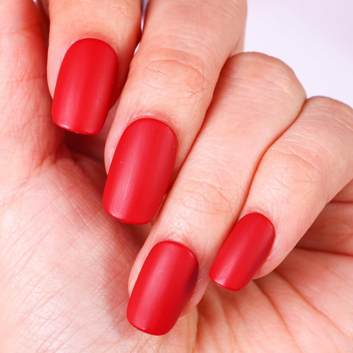 Matte Nail Polish Quick Dry Nail Lacquer for Nail Art Varnish, Mist Effect Matte Finish Velvet Nail Polish, 0.35 fl oz (Pure Red-17, 10 ML)-Velvo Beauty