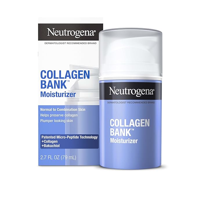 Neutrogena Collagen Bank Face Moisturizer, Larger Size Anti-Aging Face & Neck Collagen Cream, Bakuchiol, Face Lotion Supports Skin’s Natural Collagen for Visibly Plump Skin, 2.7 fl. oz-Velvo Beauty