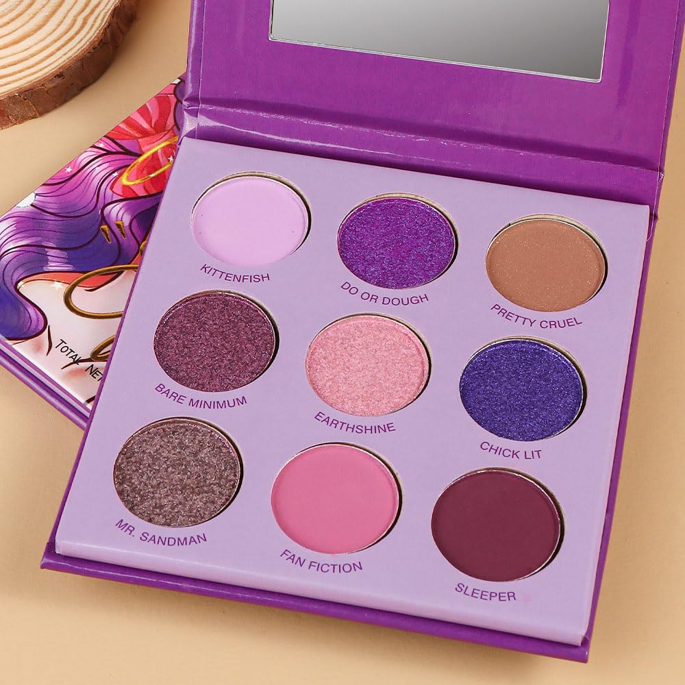 Purple Eyeshadow Palette with Mirror for Eye Makeup,16 Color Blue Green Pink Gold Colorful Matte Glitter Highly Pigmented Korean Natural Rainbow Eye Shadow palette,Blendable-01-Velvo Beauty