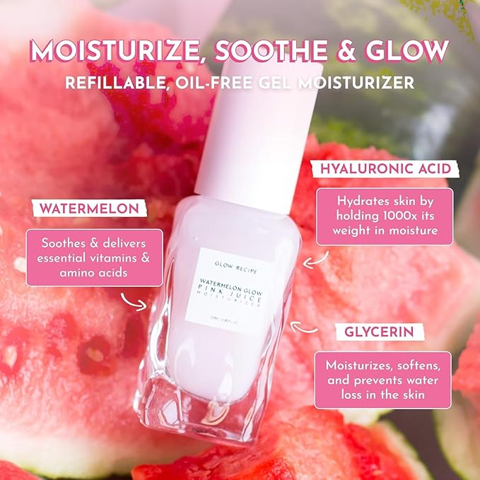 Glow Recipe Glass Skin Hydration Travel Size Korean Skincare Set - Includes Mini Cloudberry Facial Toner, Strawberry Blur Drops, Blackberry Retinol Serum & Pink Juice Moisturizer (4 Count)-Velvo Beauty