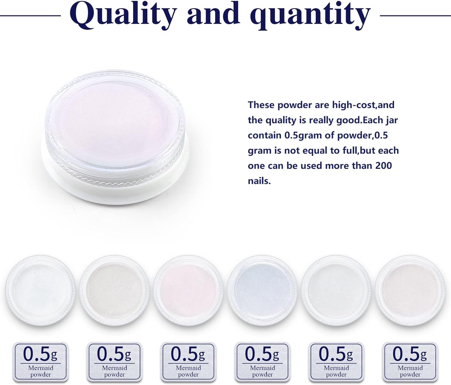 Artdone 6pcs Chrome Nail Powder White Pearl Unicorn Mermaid Aurora Nail Powder,Iridescent Chameleon Effect Nail Color Metallic Mirror Chrome Powder Kit for Nail Art Gel Polish kit-Velvo Beauty