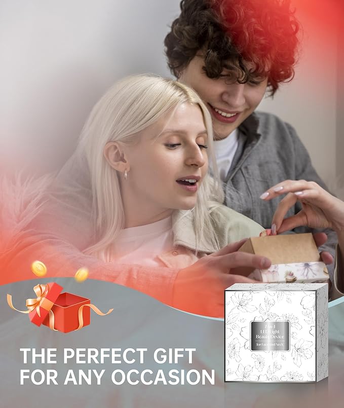 7 Color Light Therapy Facial Massager with Adjustable Vibration and Thermals for Wrinkles, Double Chin, Red Light Skin Care Tool with Base, Black-Velvo Beauty