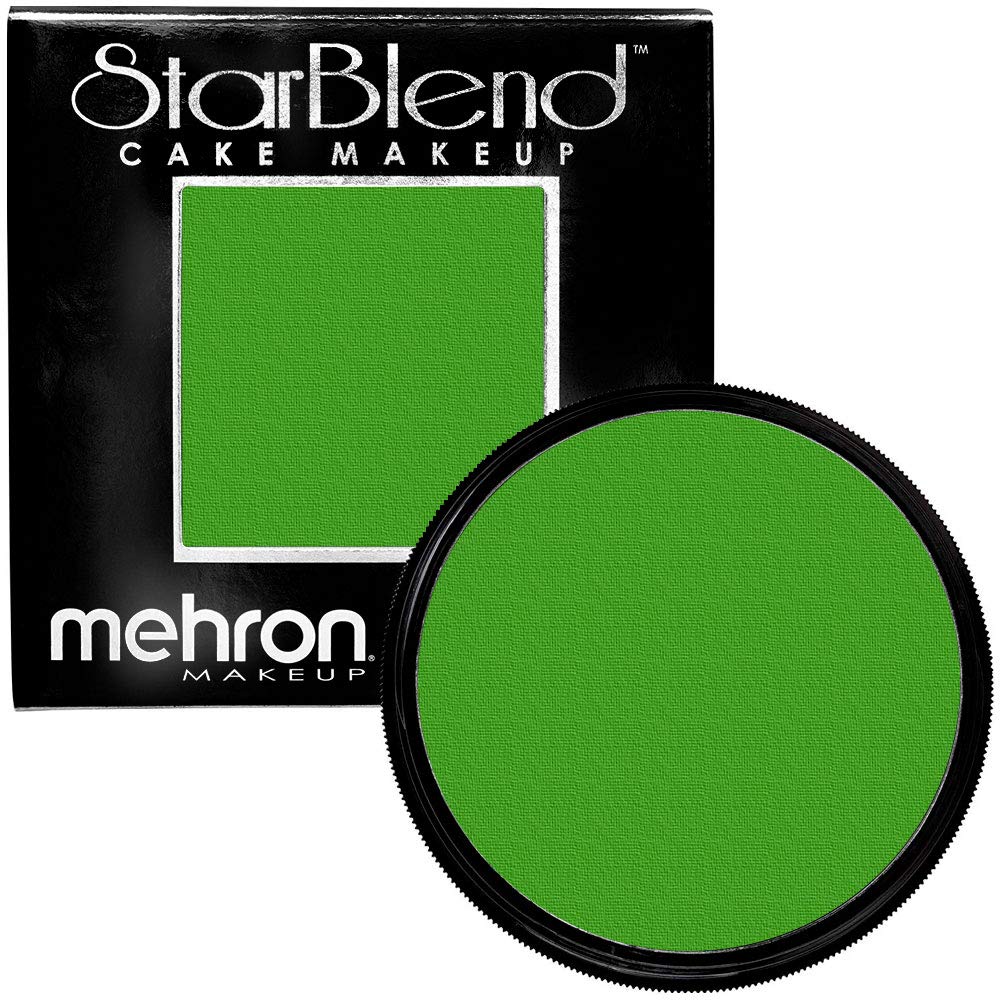 Mehron Makeup StarBlend Cake Makeup | Wet/Dry Pressed Powder | Powder Foundation | Green Face Paint & Body Paint 2 oz (56g)-Velvo Beauty