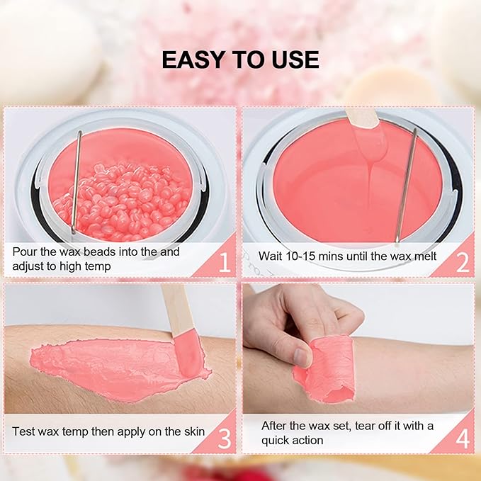 Wax Beads Bulk, 52.8oz Depilatory Painless Wax Beans Quick Hair Removal for Body Skin, Long Lasting for Back, Chest, Leg, At Home Waxing Choice-Velvo Beauty