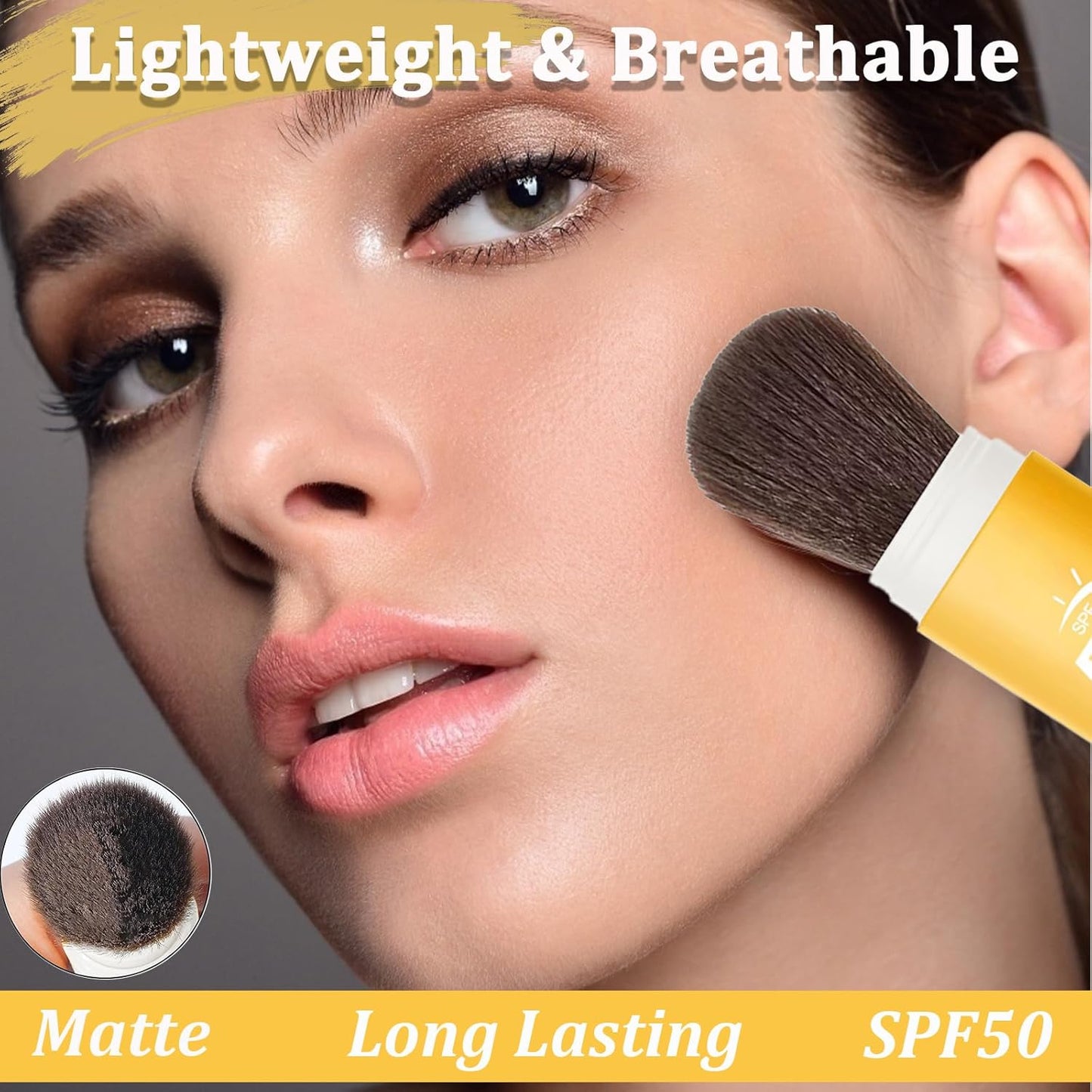 Mineral Sunscreen Setting Powder SPF 50, Sunscreen Powder for Face & Scalp, TranslucentSunscreenPowder with Brush, Oil Control Natural Matte Finish LoosePowder, Lasting Lightweight Breathable-Velvo Beauty
