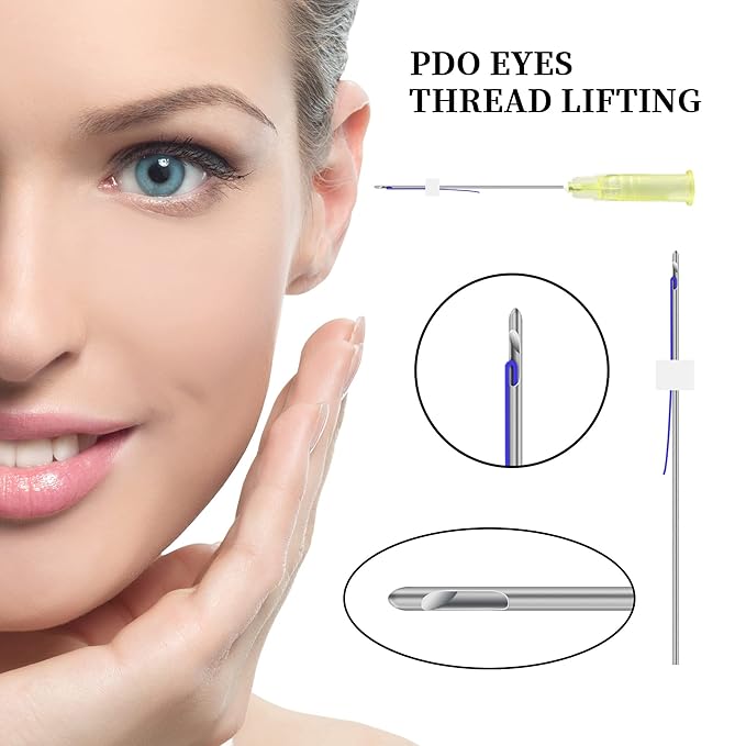 Pdo Lifting Thread, Pdo Threads Lift for Eyes, Helps Restore Skin's Firmness and Elasticity, and Improves Eye Wrinkles (20PCS-30G*25MM)-Velvo Beauty