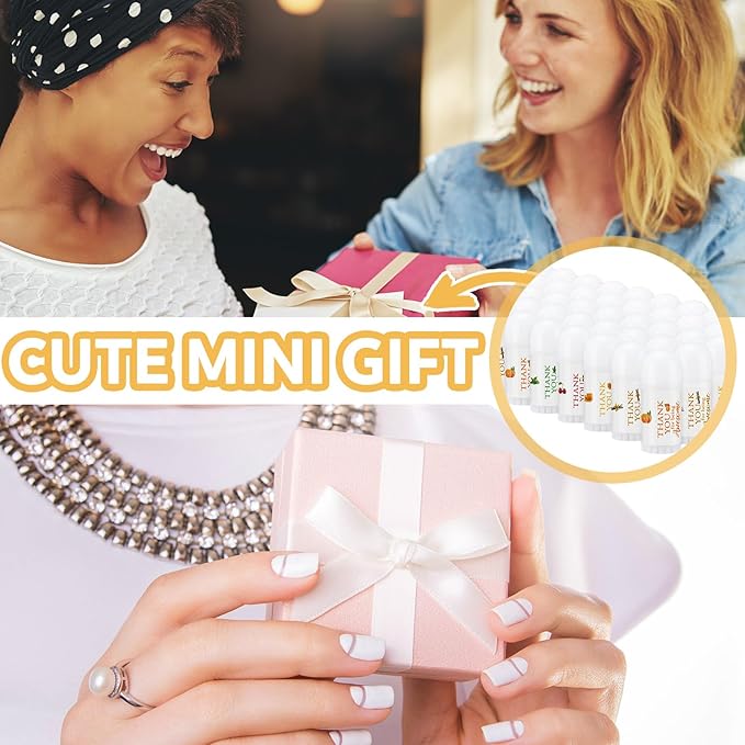 25 Pcs Mini Lip Balm Bulk 5 Assorted Flavors Thank You Lip Balm Employee Appreciation Gifts Dry Chapped Lip Care Products for Adults Coworkers Women Friend Wedding Bridal Shower Baby Shower-Velvo Beauty