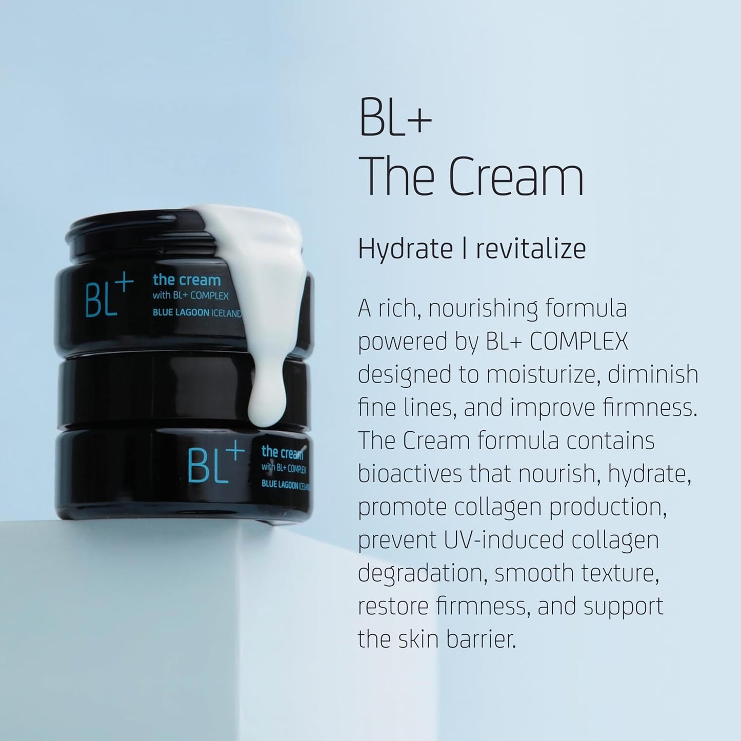 Blue Lagoon - BL+ The Cream Whipped Facial Moisturizer | Sustainable, Bioactive Luxury Skincare (Mini, 0.5 oz | 15 ml)-Velvo Beauty