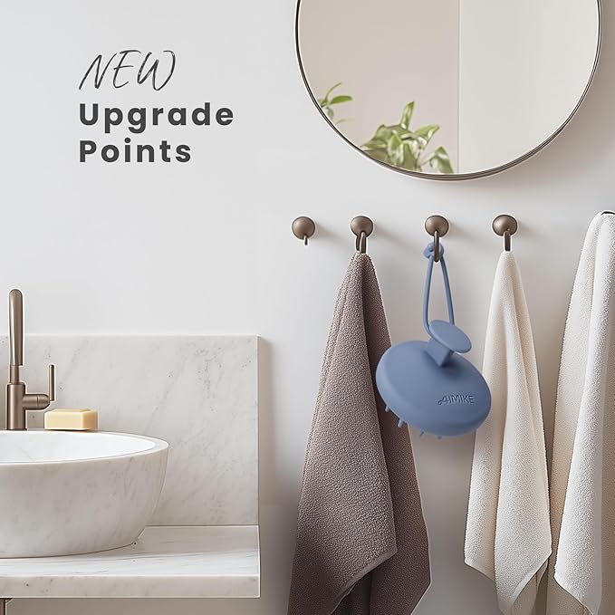 AIMIKE Scalp Massager Shampoo Brush, Soft Silicone Hair Scrubber for Washing Hair, Dandruff Removal & Hair Growth Stimulator, Scalp Brush/Exfoliator Brush On Dry & Wet Scalp-Velvo Beauty