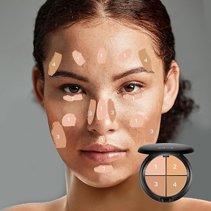 Color Correcting Concealer Cream Full Coverage Flawless Face Contour Palette Professional Makeup, Light to Medium-Velvo Beauty