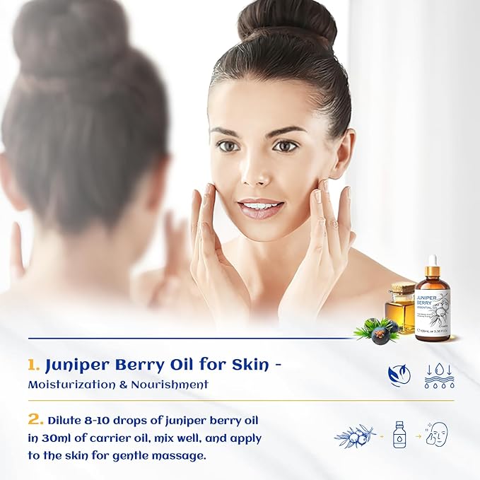 HIQILI 100ML Juniper Berry Essential Oil,100% Pure Natural Undiluted Premium - 3.38 Fl Oz-Velvo Beauty
