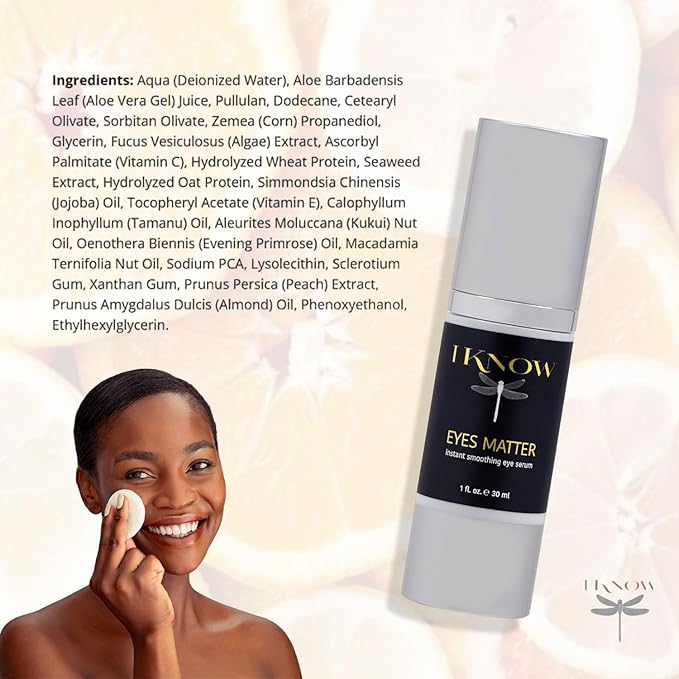 EYES MATTER Instant Smoothing Eye Serum, Rapid Wrinkle Reducer, Rejuvenating, Brightening Treatment for Fine Lines, Puffiness & Dark Circles, (1oz)-Velvo Beauty