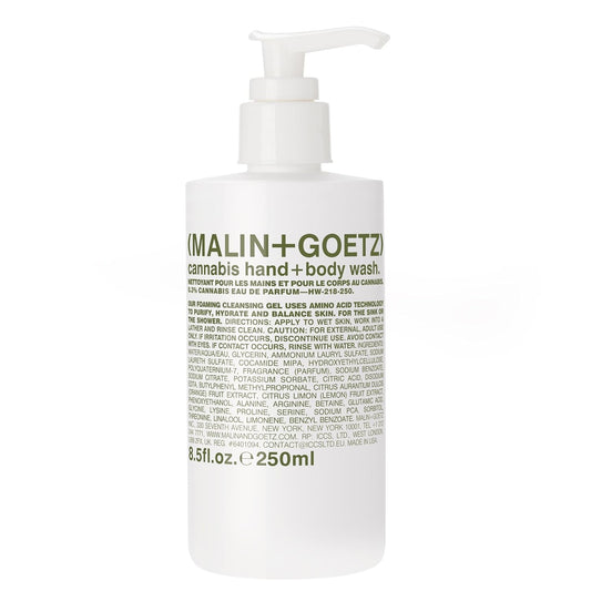 MALIN+GOETZ Cannabis Hand and Body Wash, White, 8.45 Fl Oz (Pack of 1)-Velvo Beauty