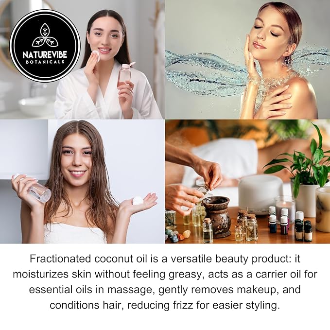 Naturevibe Botanicals Fractionated Coconut Oil 32 Ounces | 100% Pure and Natural | Great for Skin Care and Hair Care-Velvo Beauty