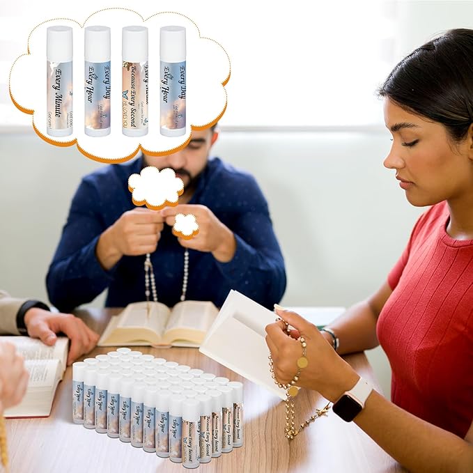 50 Pcs Christian Religious Gifts Bulk Bible Verse Lip Balms Favors Inspirational Scripture Gifts Sunday School Church Christmas Employee Appreciation Gifts for Women Men Staff Coworkers-Velvo Beauty