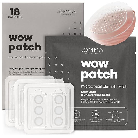 OMMA Korean Microdart Acne Patch, Cystic Acne Treatment, Micropoint Pimple Patches for Face for Early-Stage Painful Zits, Salicylic Acid & Tea Tree - 14 mm Zit Stickers (18 Count)-Velvo Beauty