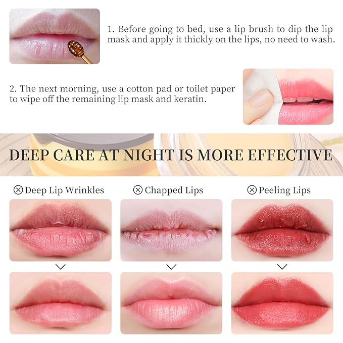 2 PCS Bee Honey Lip Balm Honey Pot, Bee Honey Lip Mask, Reduces Lip Lines, Hydrate & Moisturizing Lip Skin Care, Prevention Dry Cracked Lips, Bee Honey Lip Balm for Lip Repair Treatment-Velvo Beauty