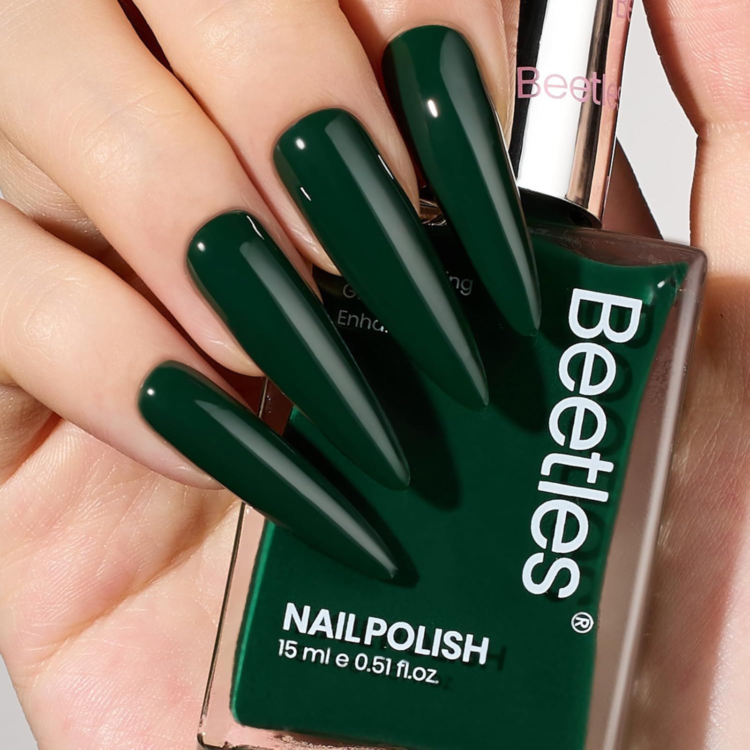 Beetles Fir Greenery Nail Polish, 1Pcs 15ml Fast Drying & Long Lasting Winter Nail Polish Dark Green Nail Lacquer Gift for Women-Velvo Beauty