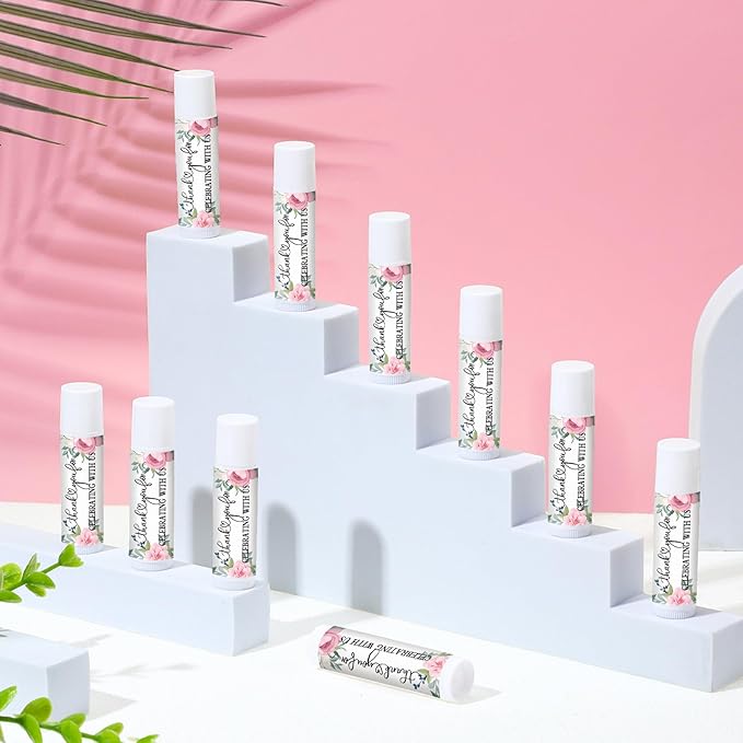 Dunzy 100 Pack Hello Fall Thanksgiving Party Gifts Bulk Lip Balms Favors Employee Appreciation Gifts Thank You Gifts Team Inspirational Gifts for Women Men Coworkers Satff Teachers(Pink Rose)-Velvo Beauty