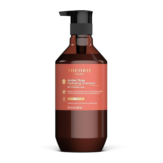 Theorie Amber Rose Hydrating Shampoo- Refresh & Hydrate, Irresistible Scent of Rose, Jasmine & Amber, Suited for All Hair Types-Color & Keratin Treated Hair, 400ML-Velvo Beauty