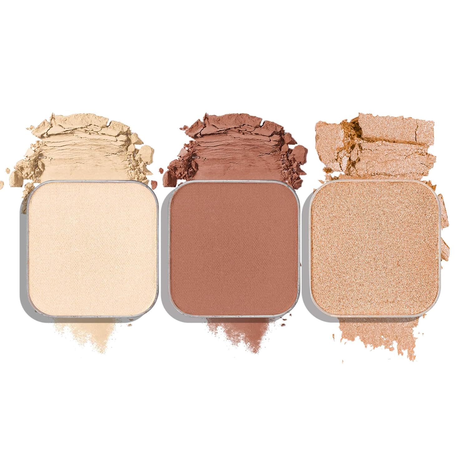 3-Color Eyeshadow Combo Pack – Matte & Shimmer Neutral Shades,Powder, Highly Pigmented, Long-Lasting, Refills Pans for Custom Magnetic Palette-Velvo Beauty