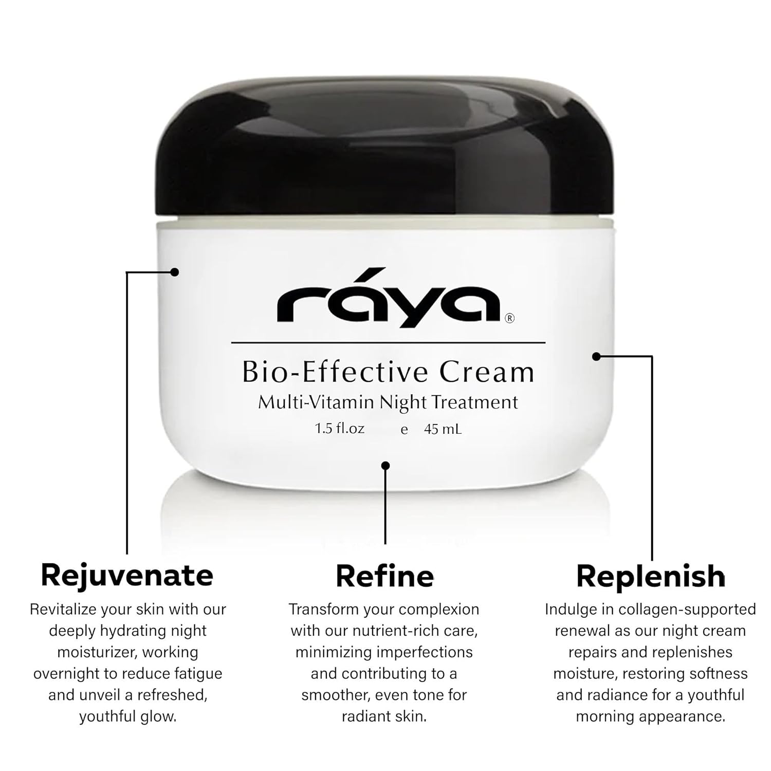Raya SPA Bio-Effective Night Cream | Deep Recovery Anti-Aging Facial Moisturizer | Firming & Wrinkle Repair | Overnight Face Care for Tone Reviving & Beauty Sleep | Non-Oily Renewing Cream-Velvo Beauty