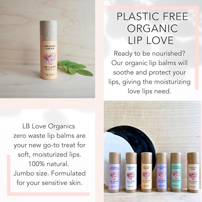 Plastic Free Lip Love | Jumbo Organic Lip Balm | Organic Beeswax and Plant Based | Zero Waste Natural Lip Balm (Lavender Lemongrass)-Velvo Beauty