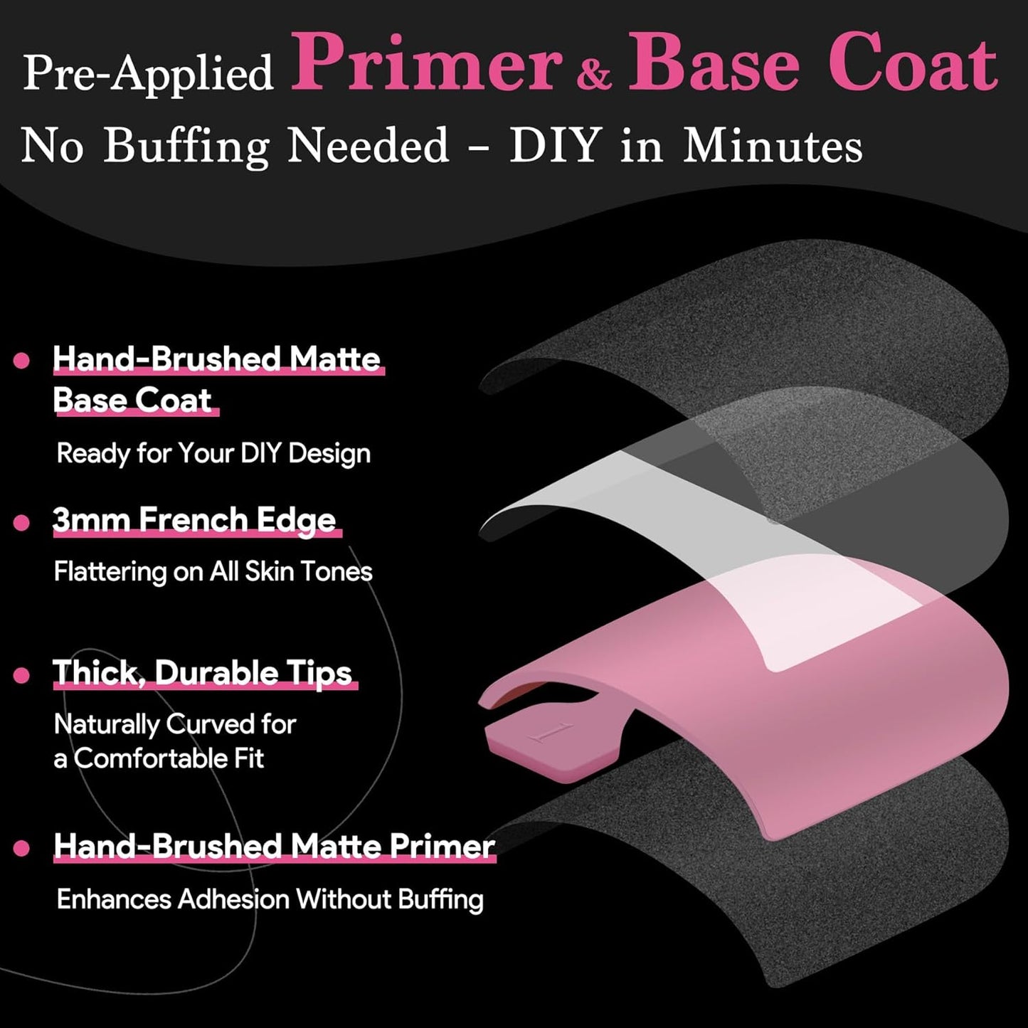 Toe Nail Press Ons French Tip, Sharp Square Berry Pink Pre-Designed Fake Toenail Press On for Women DIY, Soft False Acrylic Nail Extension 15 Sizes, 270 Pcs - Builder Nail Gel & Top Coat Needed-Velvo Beauty