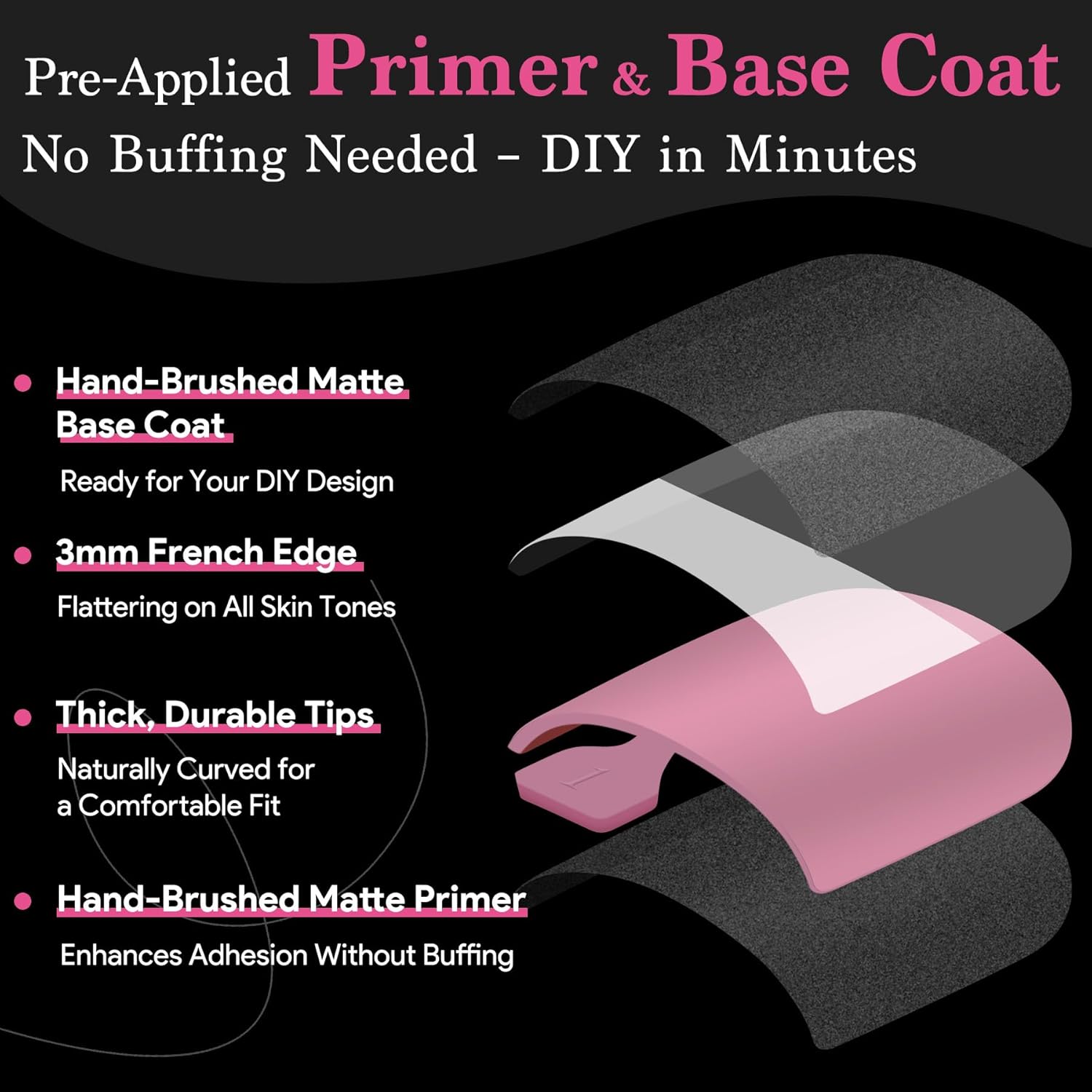 Toe Nail Press Ons French Tip, Sharp Square Berry Pink Pre-Designed Fake Toenail Press On for Women DIY, Soft False Acrylic Nail Extension 15 Sizes, 270 Pcs - Builder Nail Gel & Top Coat Needed-Velvo Beauty