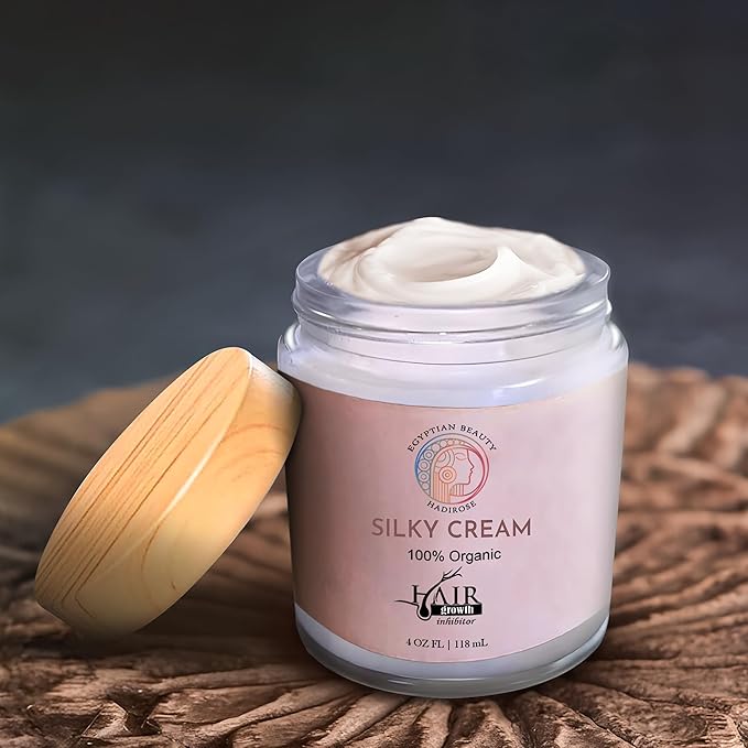 Silky Cream by Hadirose | Pure Red Saad Oil (Egyptian Cyperus Rotundus) | Organic Hair Removal Maintenance Cream | Prevent Ingrown Hair | Scented (Rose, Jasmine & Lavender) | Made in the USA.-Velvo Beauty