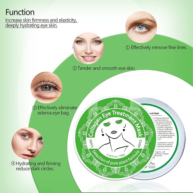 Collagen Under Eye Patches,Seaweed Eye Mask,Under Eye Pad For Dark Circles And Puffiness,Eye Gel Treatment Masks for Puffy Eyes,Under Eye Bags,Anti Wrinkle,Improve and Firm Eye Skin-Velvo Beauty
