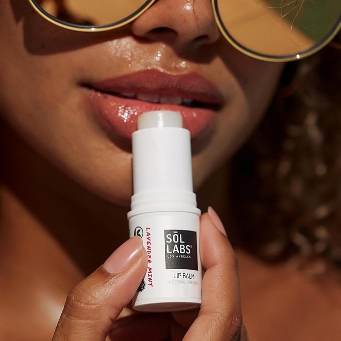 SPF 15 Lip Balm Sunscreen, Shea Butter Intensive Hydration, Revitalizing Antioxidants, Zinc UV Protection, Reduces Lip Lines, Oversized 11g Tube, Rejuvenating Lavender Mint-Velvo Beauty