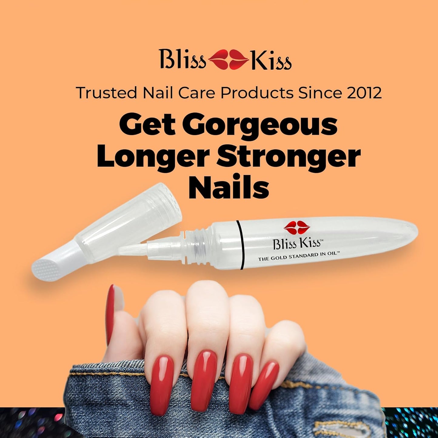 Bliss Kiss Refillable Cuticle Oil Pen for Nails - Empty 8 ml Squeeze Nail Oil Pen with brush applicator from 1-Pack-Velvo Beauty